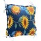 Make Your Own Fleece Pillow Kit for Elderly, Low Vision, Dementia, Blind, Disabled & Children Friendly, No Knotting, Simple Lacing, Insert Included, Navy with Sunflowers Pattern